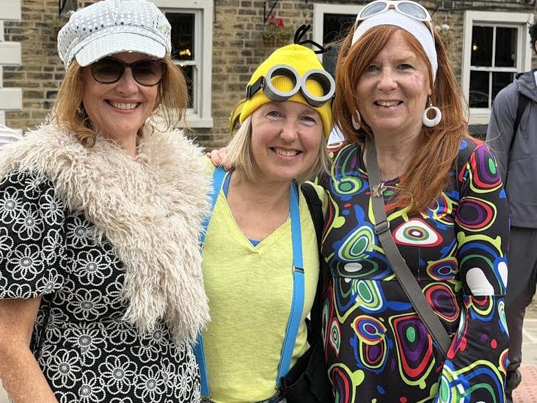Christine Place, Sarah Walker, Carmel Holland - as a Minion takes a break from starring in a new movie to do the run