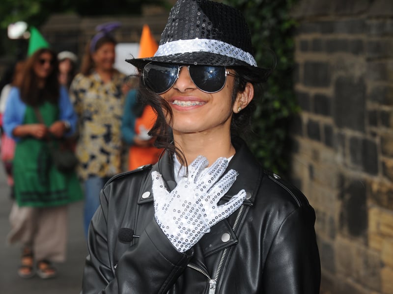 Eliza Mahmood as Michael Jackson during the Otley Run fundraiser on July 5