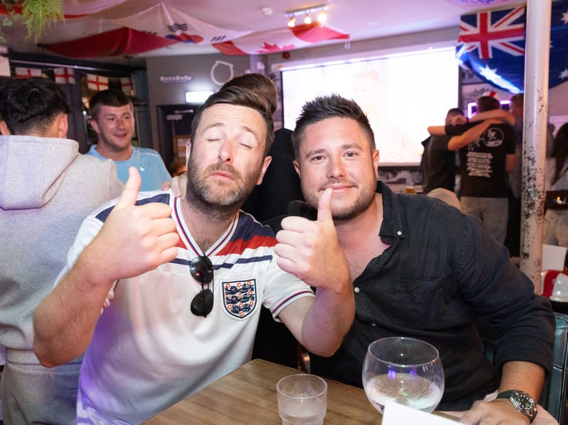 England fans at the Lord John Russell in Southsea ahead of the game v Mexico.