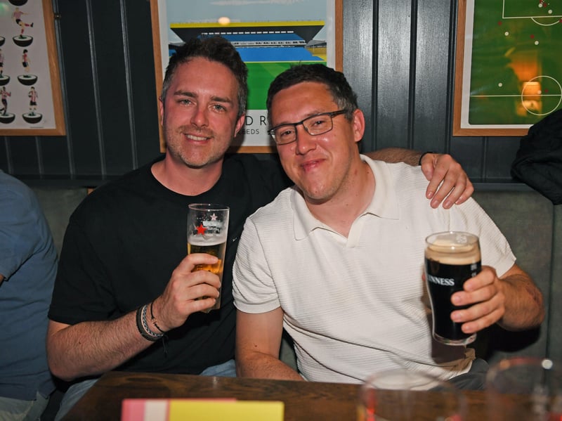 England fans prepare for a late night at the Beck and Call in Leeds ahead of the World Cup clash with Mexico. 