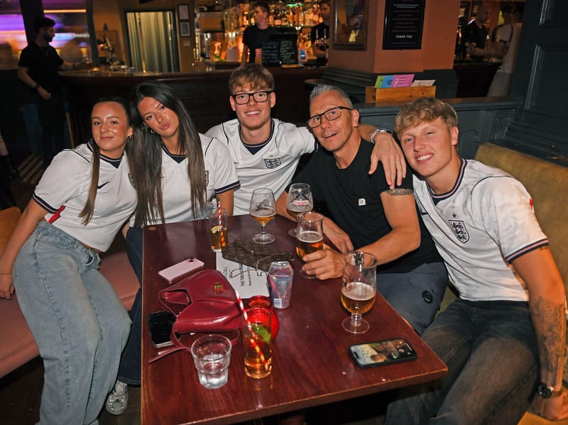 England fans prepare for a late night at the Beck and Call in Leeds ahead of the World Cup clash with Mexico. 
