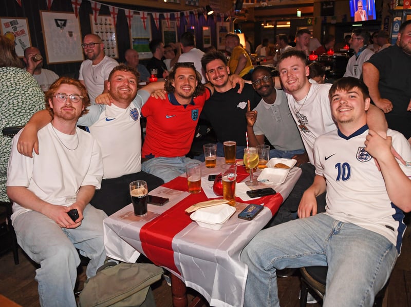England fans prepare for a late night at the Beck and Call in Leeds ahead of the World Cup clash with Mexico. 