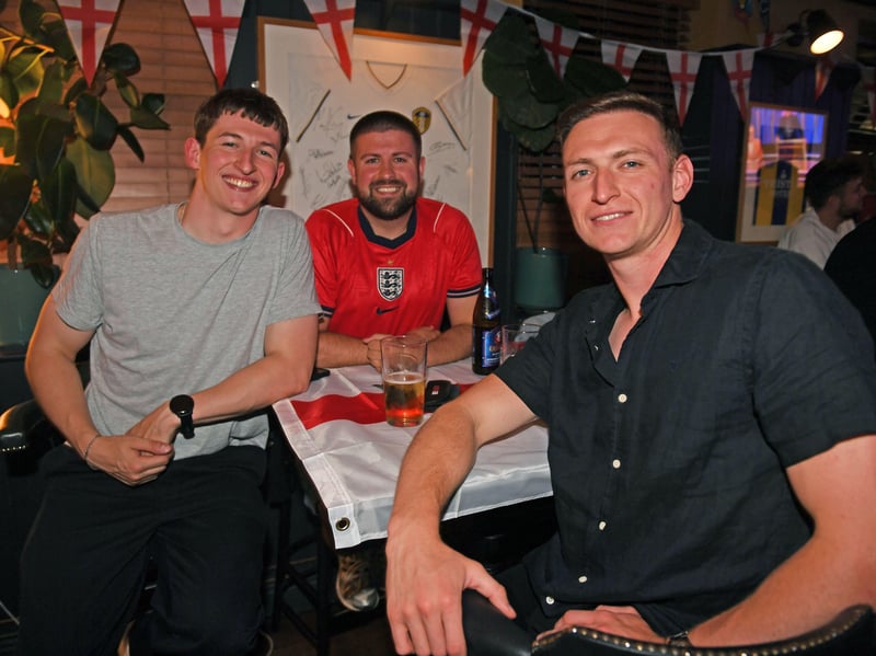 England fans prepare for a late night at the Beck and Call in Leeds ahead of the World Cup clash with Mexico. 
