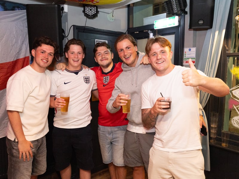 England fans in buoyant mood at the Lord John Russell ahead of the game v Mexico.