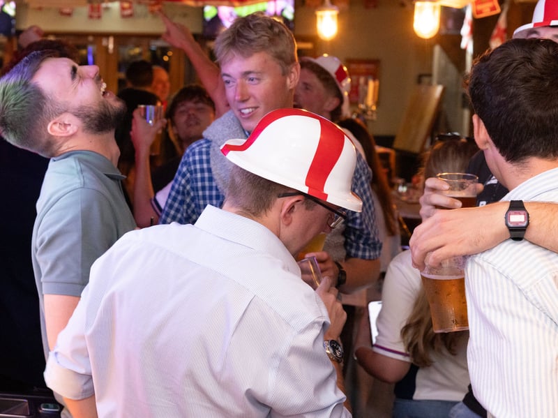 England fans at the Lord John Russell ahead of the kick off v Mexico.