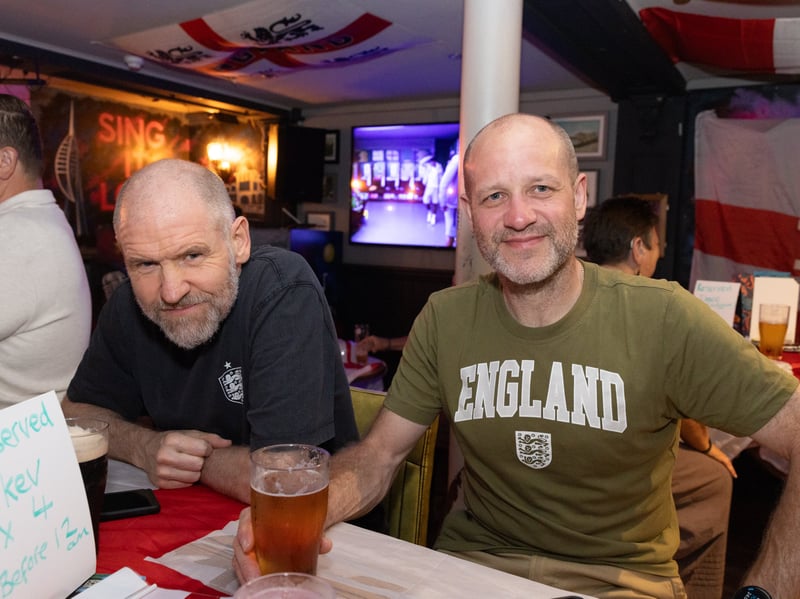 England fans at the Lord John Russell on Albert Road ahead of the game v Mexico.