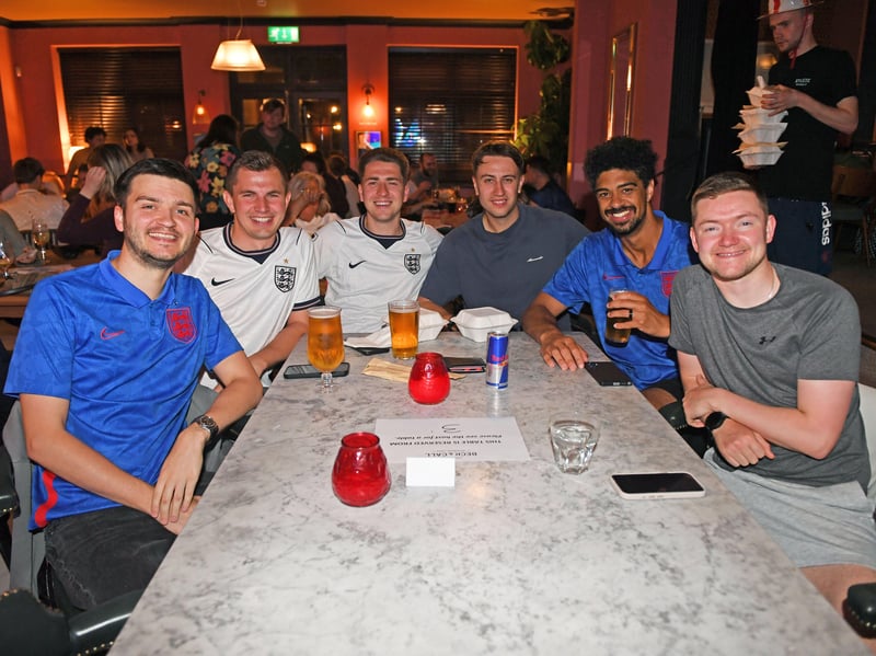 England fans prepare for a late night at the Beck and Call in Leeds ahead of the World Cup clash with Mexico.