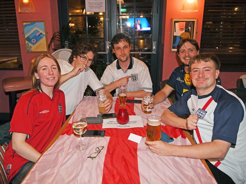 England fans prepare for a late night at the Beck and Call in Leeds ahead of the World Cup clash with Mexico.