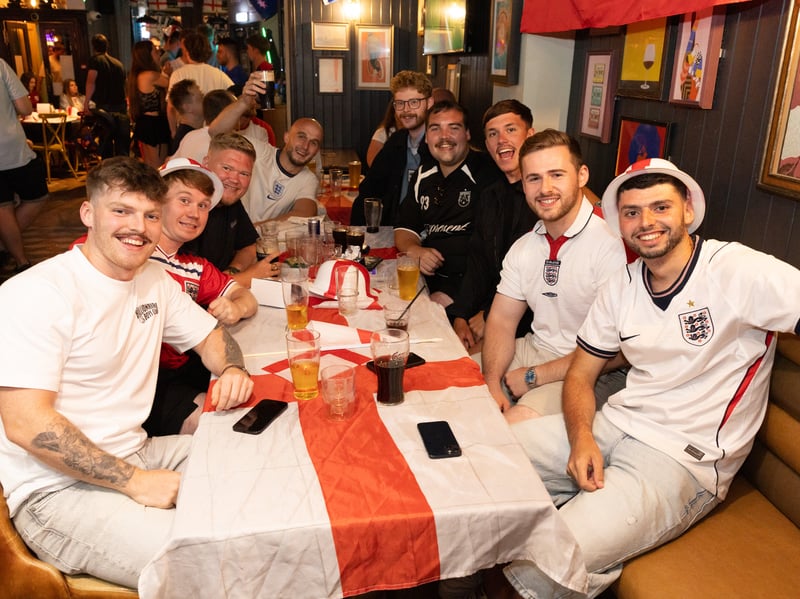 England fans at the Lord John Russell in Southsea ahead of the game against Mexico.