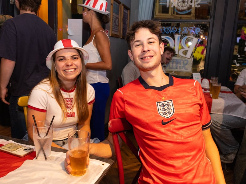 England fans at Lord John Russell in Southsea ahead of the game against Mexico.