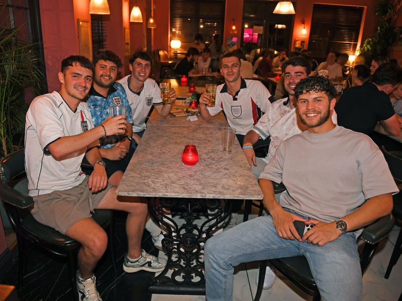 England fans prepare for a late night at the Beck and Call in Leeds ahead of the World Cup clash with Mexico.