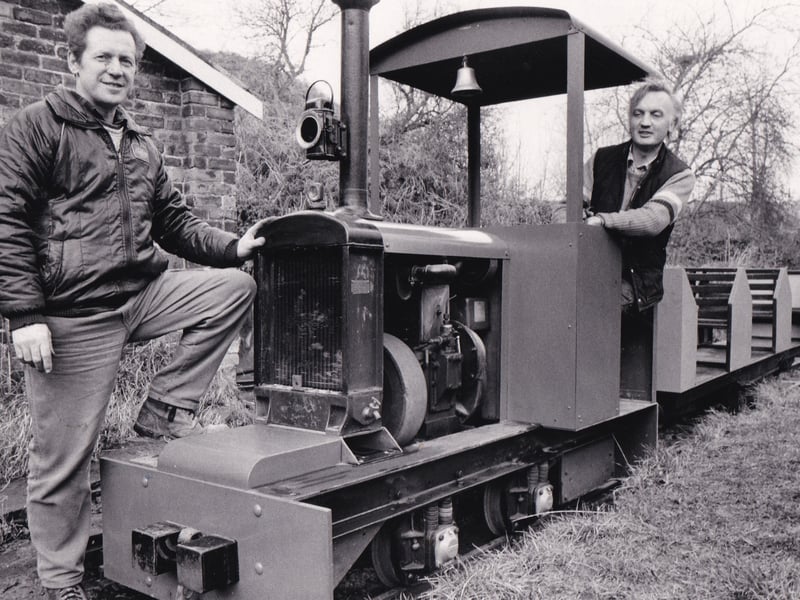 Railways were a way of life for enthusiasts James Kershaw and  Terry Stanhope - and soon they hoped to be running their own line. The pair had applied for planning permission in December 1986 to lay out a 500-yard miniature railway track around the upper lake in and on towards the Folly.