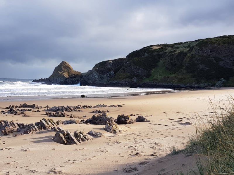 The cheerful-sounding Sunnyside Beach is a quiet cove to the east of Buckie, again on the Moray Coast. It has been reported that shipwrecks were created here to be used in the filming of 'The Odyssey'.