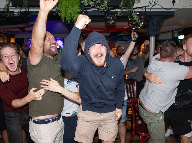 England fans celebrate a win that will go down in English football history.