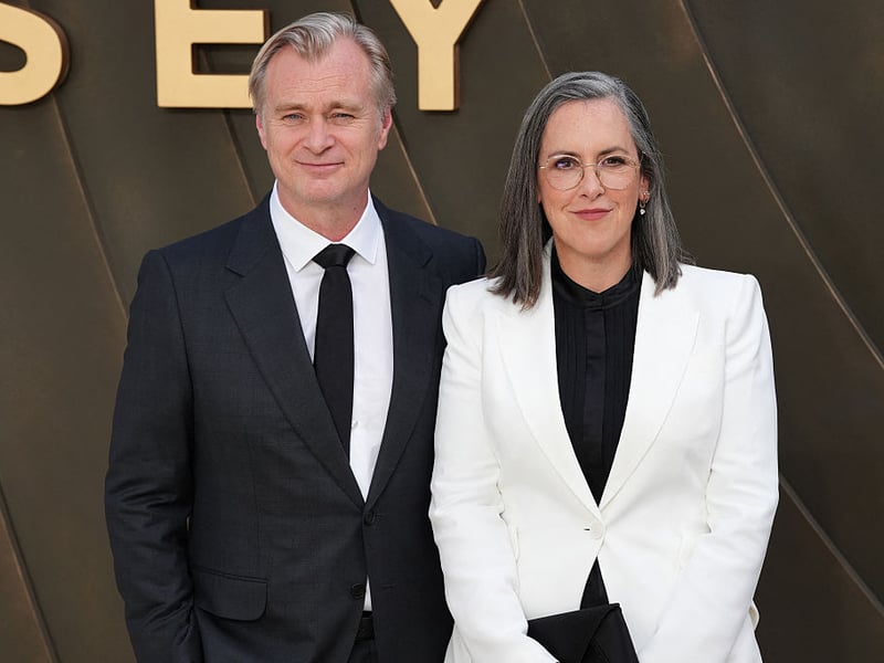 Director Christopher Nolan and producer Emma Thomas arrive at the premiere. The couple are also husband-and-wife.