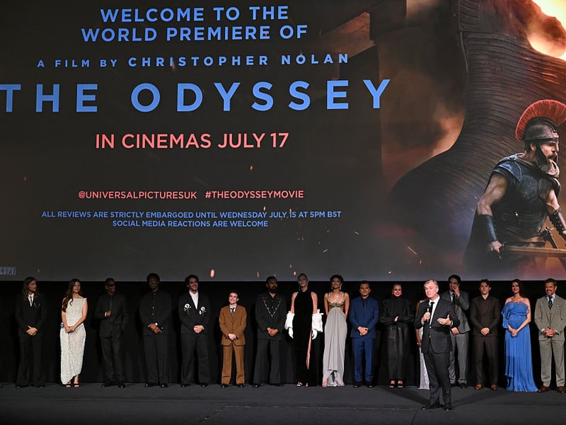 The cast are introduced before the screening.