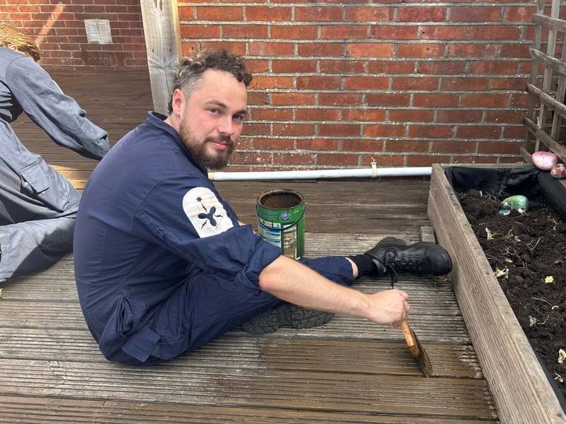 Trainees from HMS Sultan carry out maintenance work at one of two local churches supported during the station's annual INSET Day, demonstrating the base's longstanding commitment to the Gosport community.