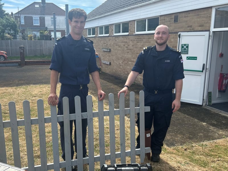 Personnel from HMS Sultan tackle one of 16 community projects across Gosport as part of the station's annual INSET Day outreach programme, marking 70 years of the base serving the local area.