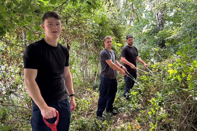 Trainees from HMS Sultan lend a hand at one of six local schools supported during the base's annual INSET Day, as part of HMS Sultan's 70th anniversary celebrations.