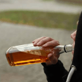 Public drinking or 'bushing' stock image