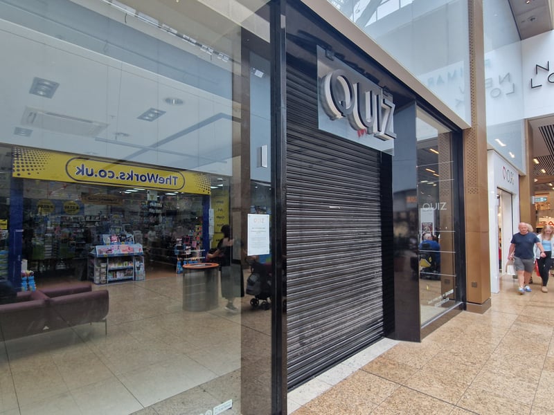 Womenswear brand Quiz entered administration earlier this year. The unit on The Gallery remains closed.