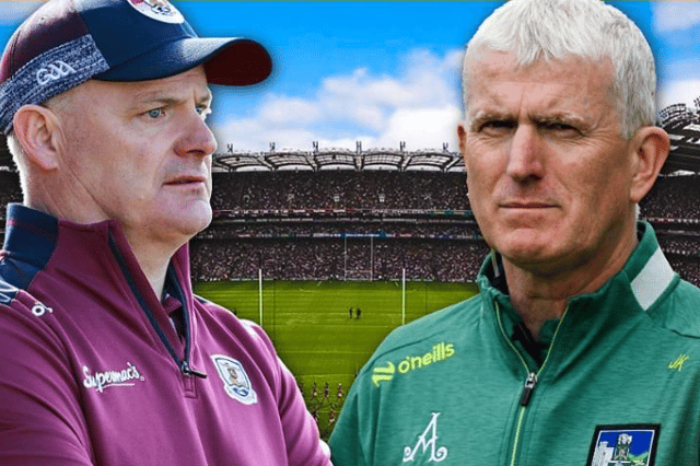 Micheál Donoghue and John Kiely facing off