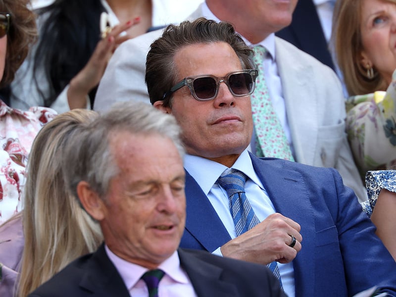 Former White House Communications Director and podcaster Anthony Scaramucci in the Royal Box on day nine of competition.