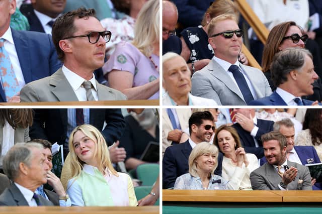 Four of the stars who enjoyed watching the tennis from the Wimbledon Royal Box.