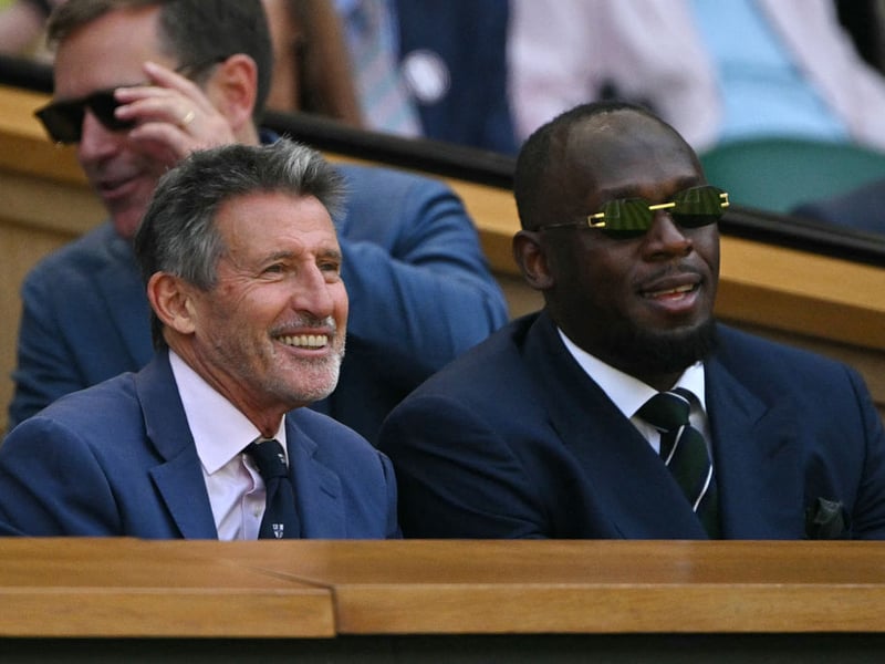 Sebastian Coe and Usain Bolt enjoyed their visit to SW19.