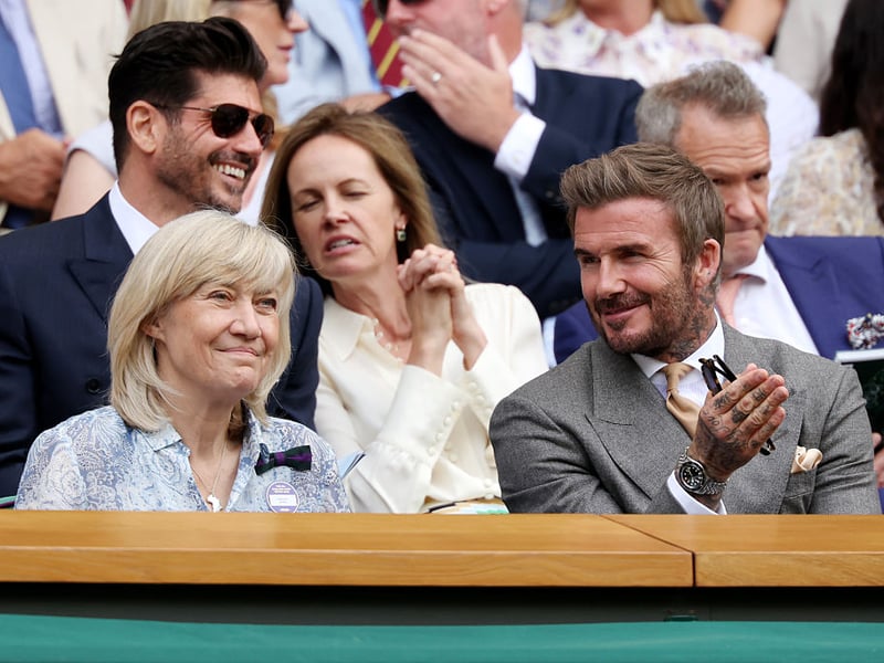 English football icon David Beckham swapped the World Cup for Wimbledon and sat next to Deborah Jevans, Chair of The All England Lawn Tennis Club.