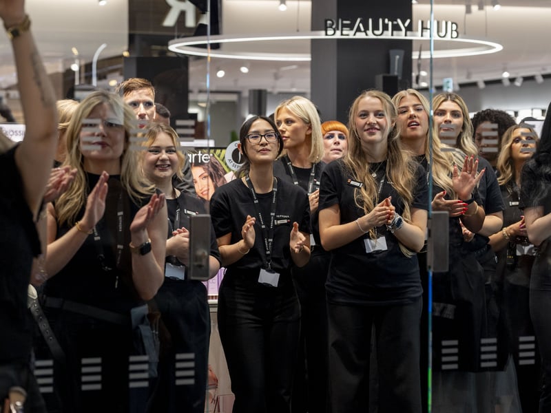 Staff prepare to open the doors for the first time.