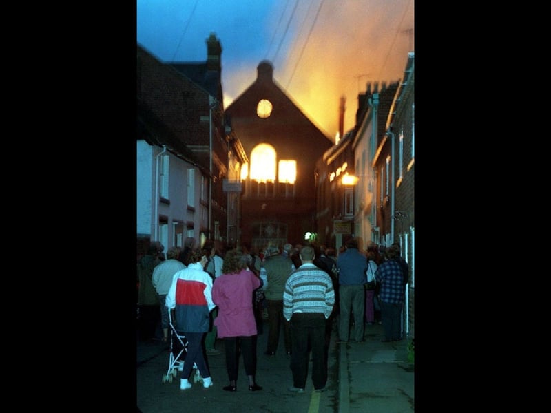 A heartbreaking sight for the people of Wem as their Town Hall was engulfed by flames in November 1995. Crowds gathered to watch as a much-loved landmark was badly damaged, beginning a new chapter in the building’s story. What are your memories of that day?