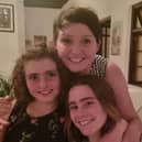 The Bowden family - Mother Una,  Ciara, 14, on the right and Saoirse, 9, on the left