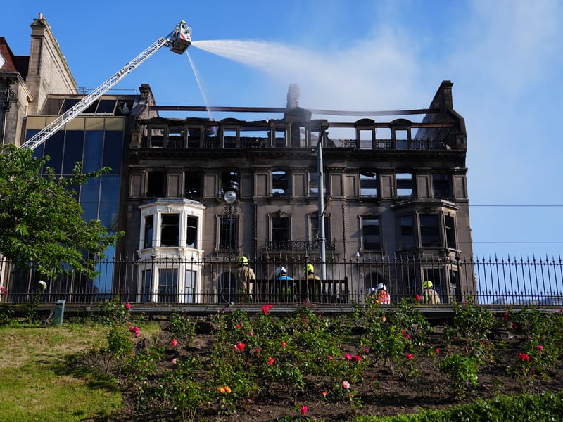 Firefighters have spent several hours tackling the blaze on Edinburgh’s Princes Street (Jane Barlow/PA)