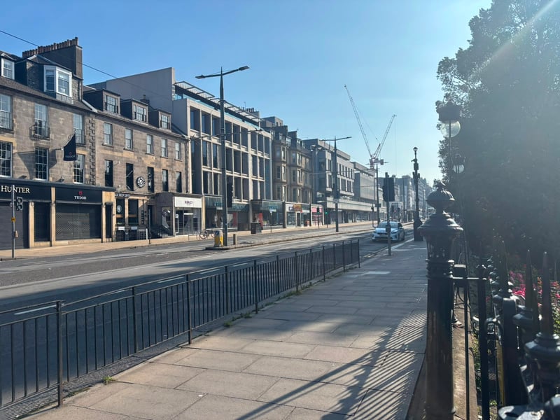 An abandoned Princes Street the morning after the night of the fire.