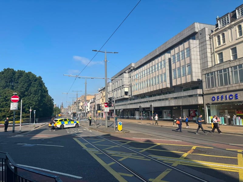 Trams and buses had to be diverted.