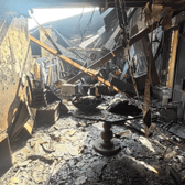 Inside the destroyed Recess shop after the fire