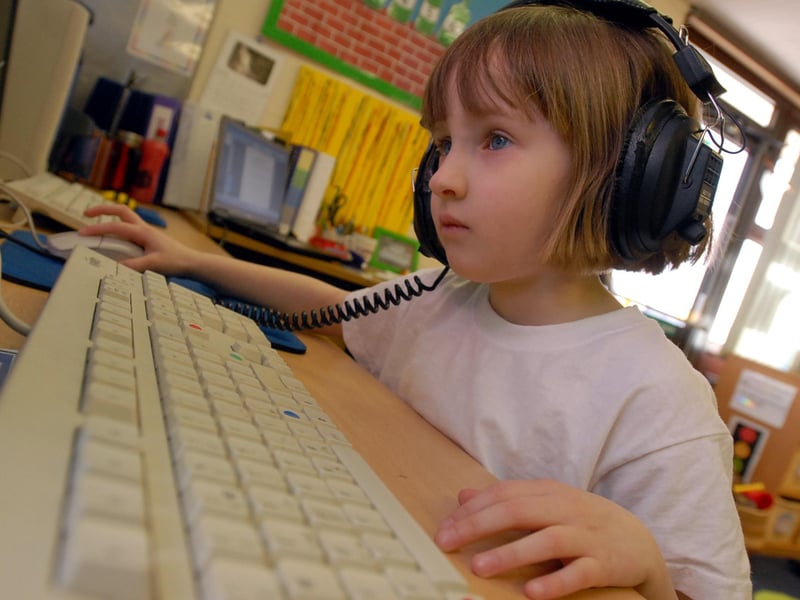 Audio studies for this pupil who was a picture of concentration at the South Shields school.
