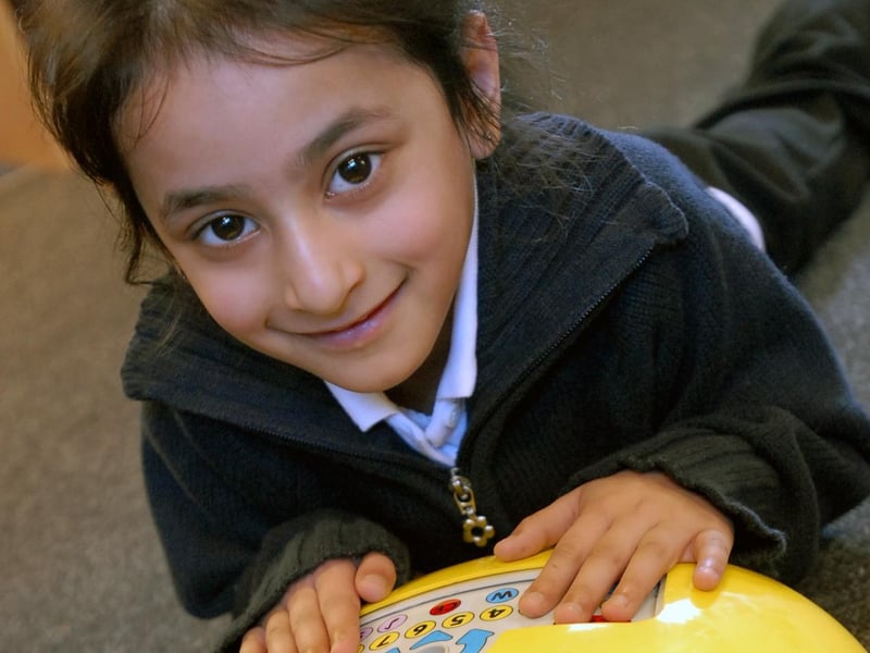 A hi-tech words and numbers game got the attention of this keen pupil in a scene from 2009.