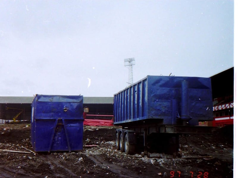 The site clearance was gathering pace when this view of Roker Park was photographed in 1997.