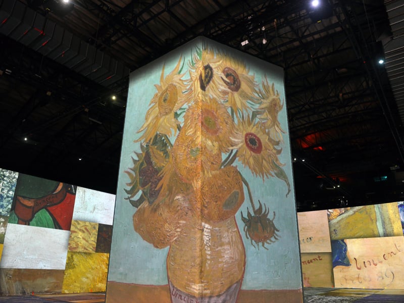 Visitors will be able to meander through masterpieces including The Starry Night, Sunflowers and Café Terrace at Night as the artworks come to life, swirling and blooming across walls and floors, creating a fully immersive experience.