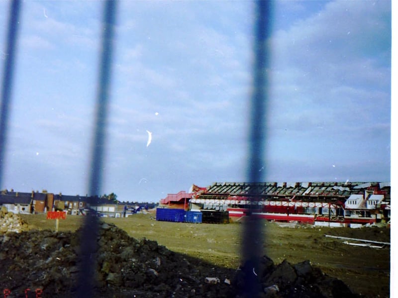 The shell of the former Roker Park provides a backdrop to this memory from Sunderland in 1997.