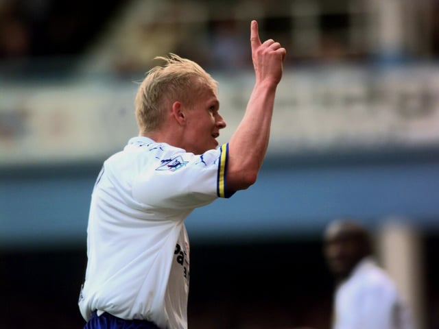 Alfe Inge Haaland  celebrates his first goal of the seaon the 5th at West ham as Leeds win 5-1      EDI pic