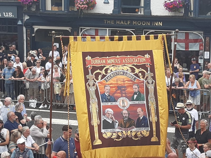 Each former colliery paraded their banner through the streets.
