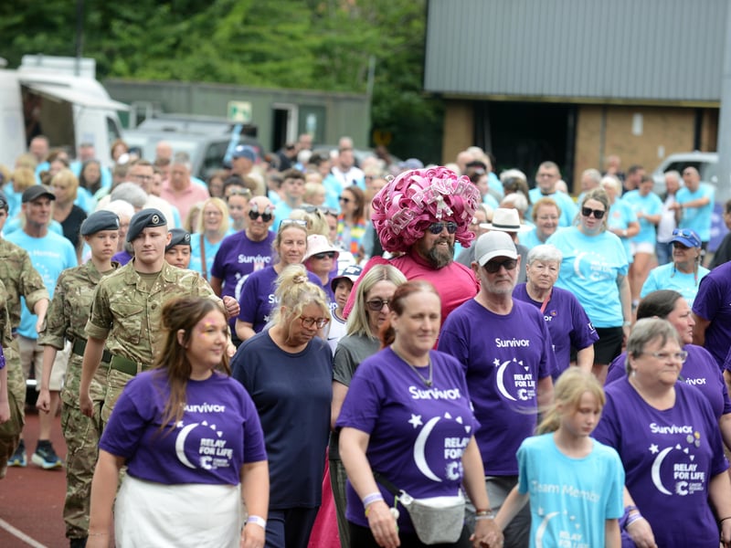 South Shields fund raiser the lady in the big pink dress also took part.