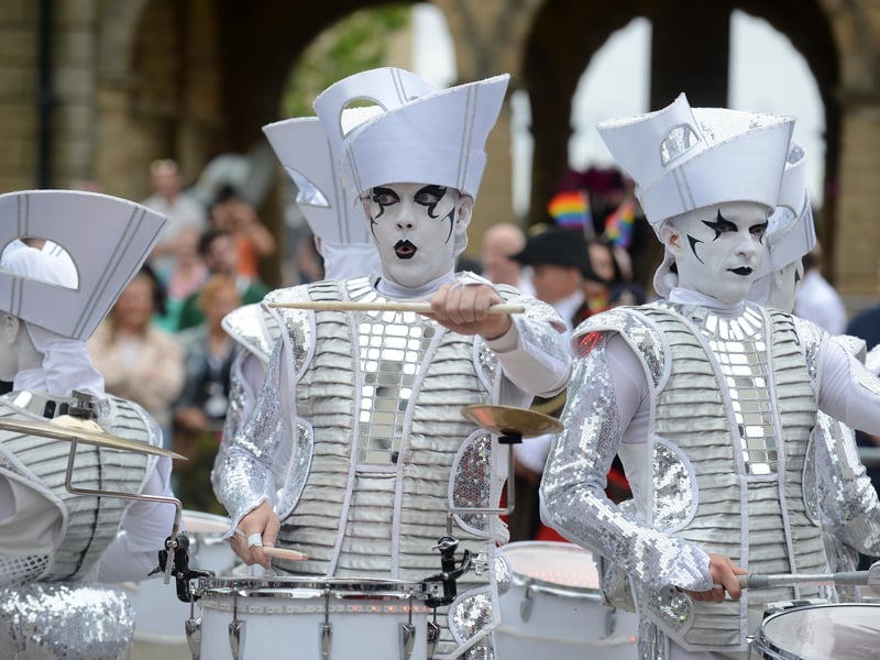 These drummer boys put on an eye catching performance.