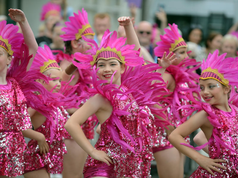 These young dancers put on a fabulous performance in their pink costumes.
