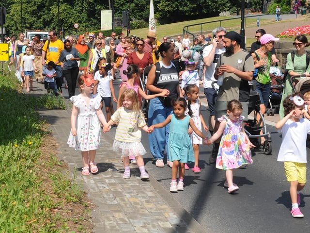 The parade makes its way through Kirkstall