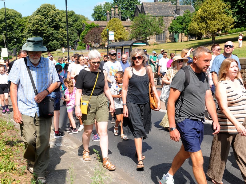 Hundreds of people joined the parade.