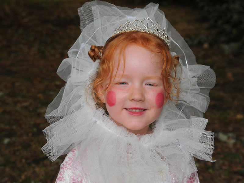 Eden Donaldson , five, of Beecroft Primary School in character.